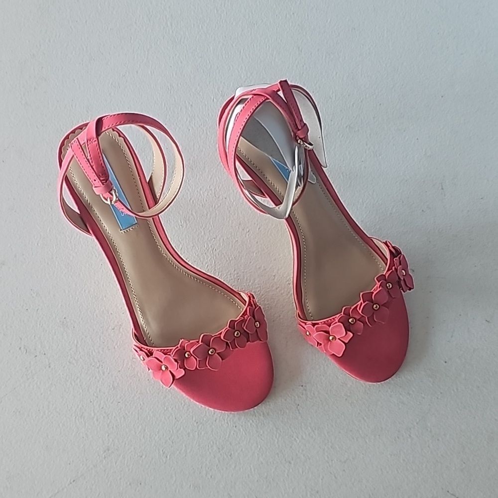 NIB Draper James Alice Heels in Bright Red, Size 7.5